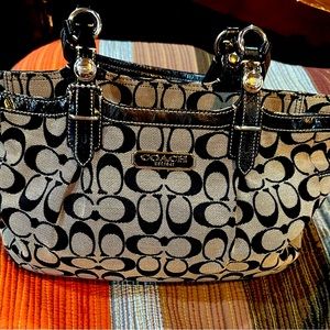 Vintage Coach Tote Bag Signature Jacquard